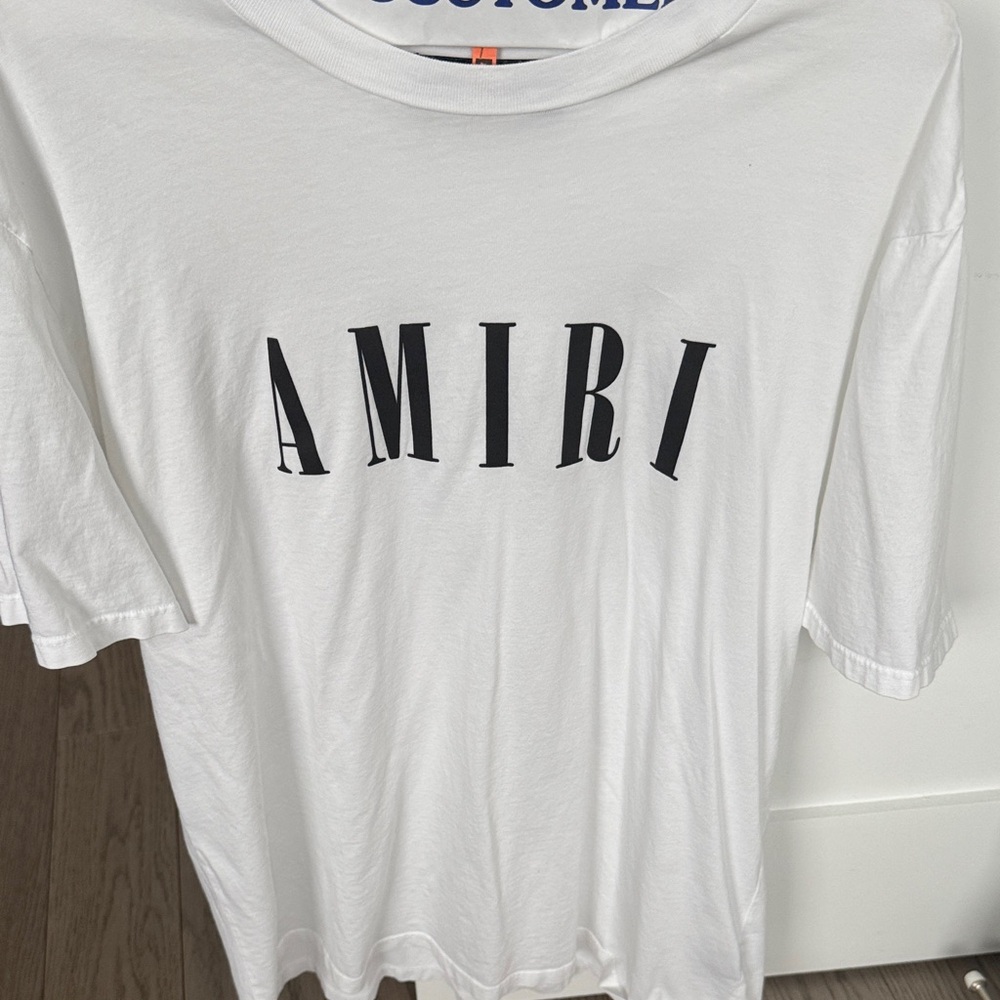 AMIRI White Tee with Black Arch Logo
